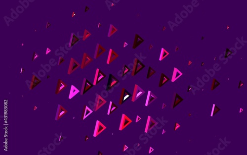 Fototapeta Naklejka Na Ścianę i Meble -  Dark Pink vector background with triangles.