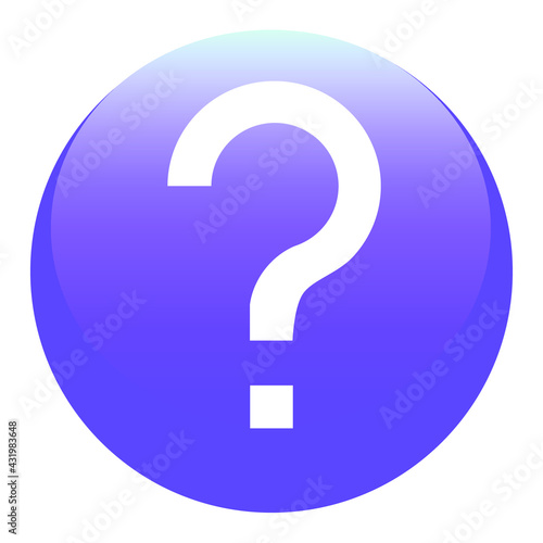 White question mark on blue background