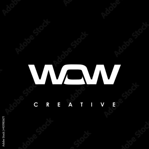 WOW Letter Initial Logo Design Template Vector Illustration