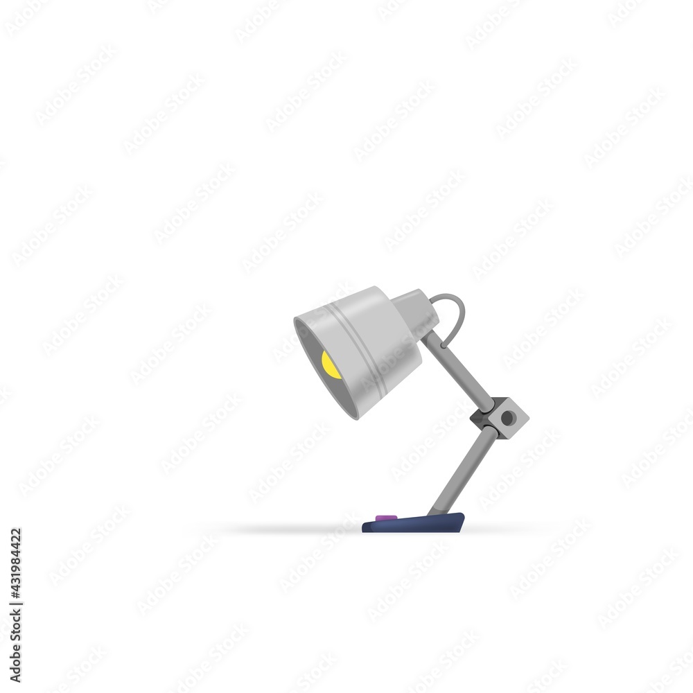 Office desk lamp, flat cartoon style. Office desk lamp, flat cartoon style.