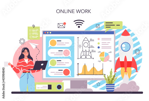 Business boost online service or platform. Company and personal career