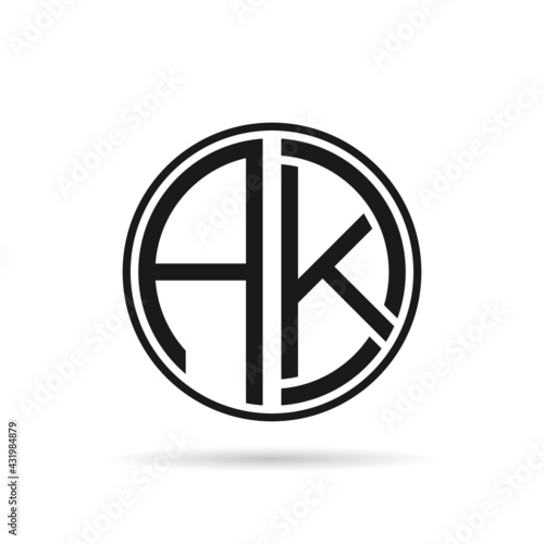 AK or AKD letter design logo logotype icon concept