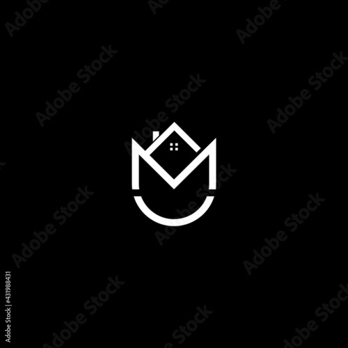 Free Download UM or U M letter with home sign logo design template. - GFXLoad