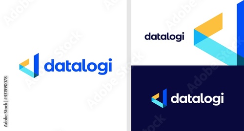 3. LETTER D LOGO DATA ONLINE GEOMETRIC SIMPLE