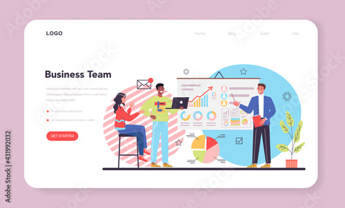 Business team web banner or landing page. Idea of strategy