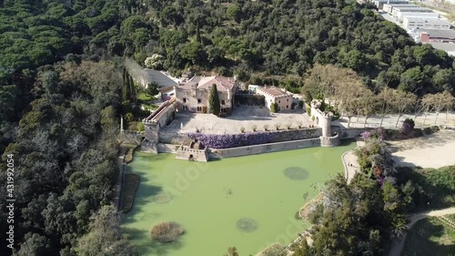 An aerial shot of Castell Jalpi in Arenys, Spain in HD photo