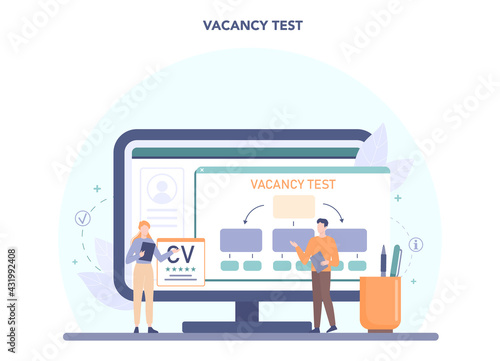 Human resources specialist online service or platform. Idea of recruitment