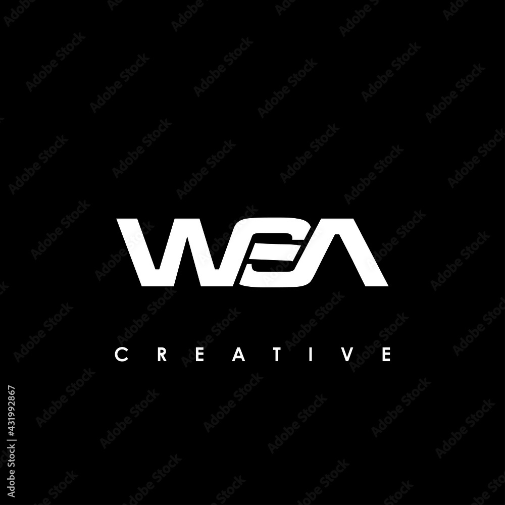 WSA Letter Initial Logo Design Template Vector Illustration