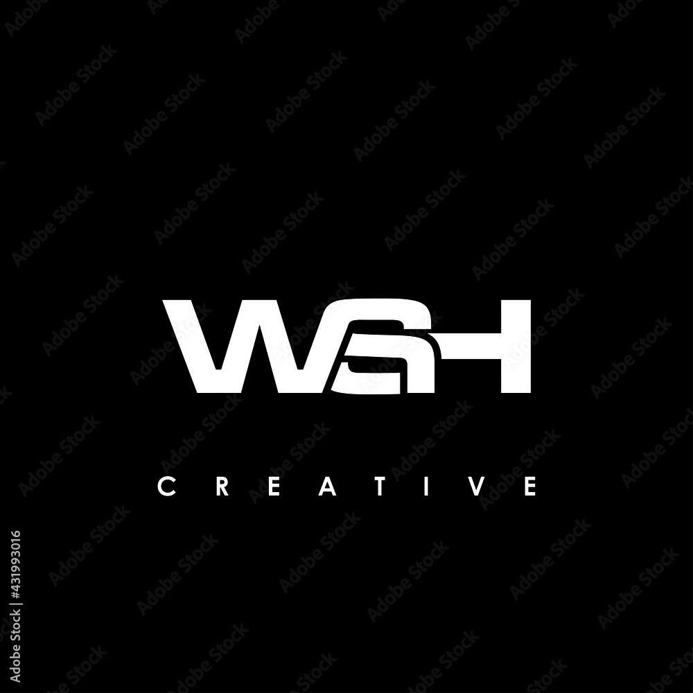 WSH Letter Initial Logo Design Template Vector Illustration