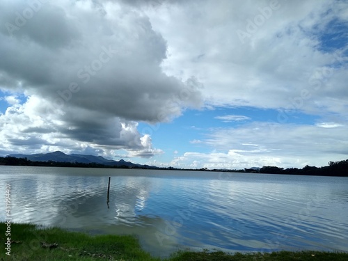 clouds over lake