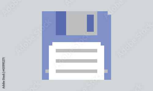 diskette floppy disk 3 inches pixel 8 bits retro classic vintage design for websites, apps, animations, social media, stop motion, technology stores, computer repair, graphic design and advertising