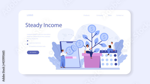 Maturity stage web banner or landing page. Project life cycle period.