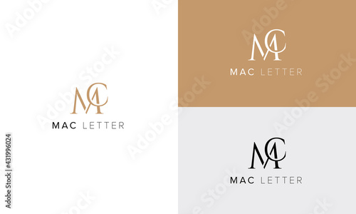 MAC letter logo design M + A + C minimalist modern unique company logo design