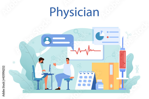 Physician or general healthcare doctor. Idea of doctor caring