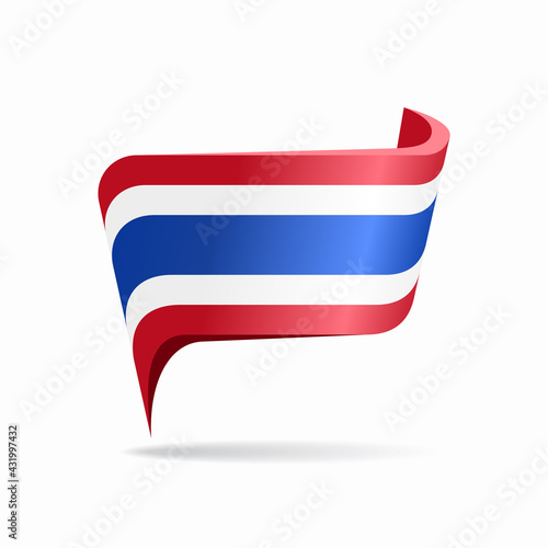 Thai flag map pointer layout. Vector illustration.