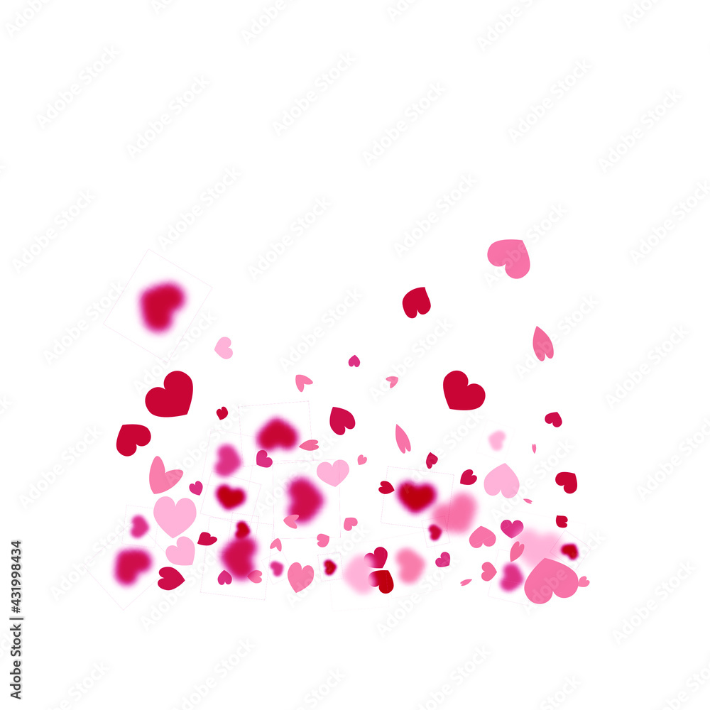 Heart Background. 8 March Banner with Flat Heart. Empty Vintage Confetti Template. St Valentine Day Card with Classical Hearts. Red Pink  Exploding Like Sign. Vector Template for Mother's Day Card.