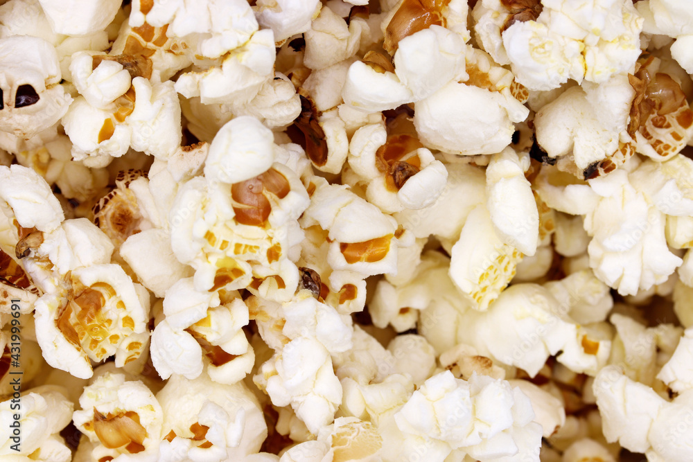 close-up organic and fresh popcorn background