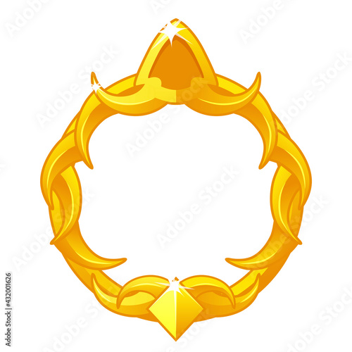 Gold game frame avatar, luxury round template for game ui.