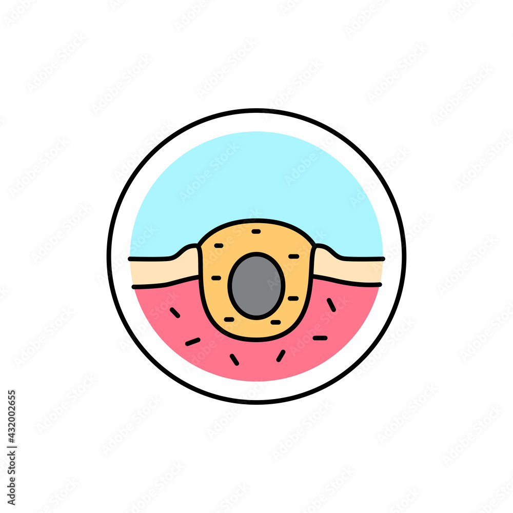 Fototapeta premium Black dot color line icon. Dermatology disease. Isolated vector element.