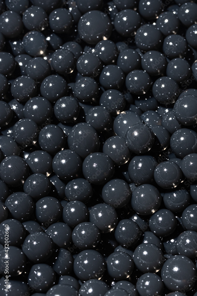 Decoration water balls hydrogel. Black orbeez background Stock Photo