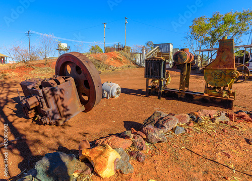 grinding mills of Battery Hill Mining Center, Tennant Creek in Northern Territory, Central Australia. Old underground mine, now is a famous tourist attraction. photo