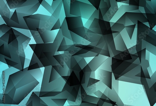 Light Green vector shining triangular backdrop.
