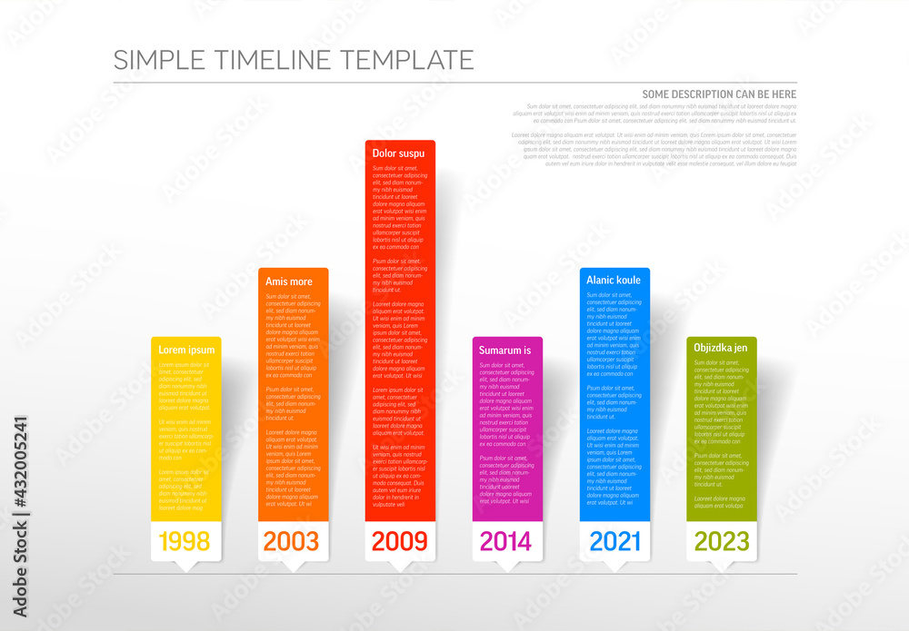 Infographic Timeline Report Layout with Paper Labels Stock Template ...