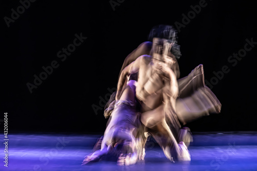 The abstract movement of the dance photo