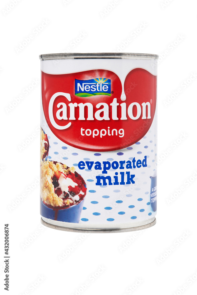 July 5th, 2011 Can of Carnation evaporated milk. Nestle is one of the