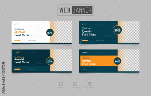 web Banner template for Italian food restaurant banner