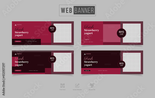 web banner food menu and restaurant web banner template