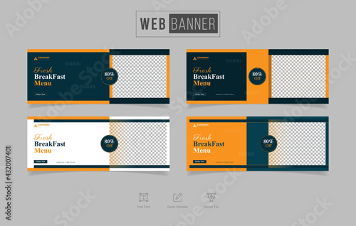 web Banner template design for pure honey