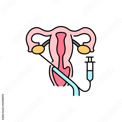 Transvaginal oocyte retrieval olor line icon. Pregnancy. Pictogram for web page, mobile app, promo.