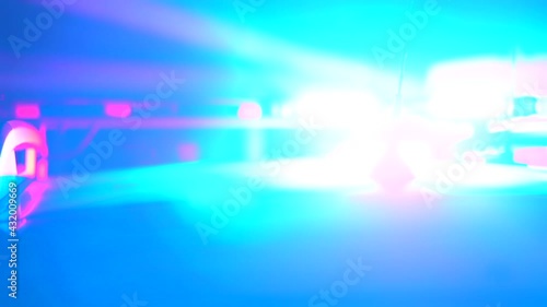 Police signal lights on the car