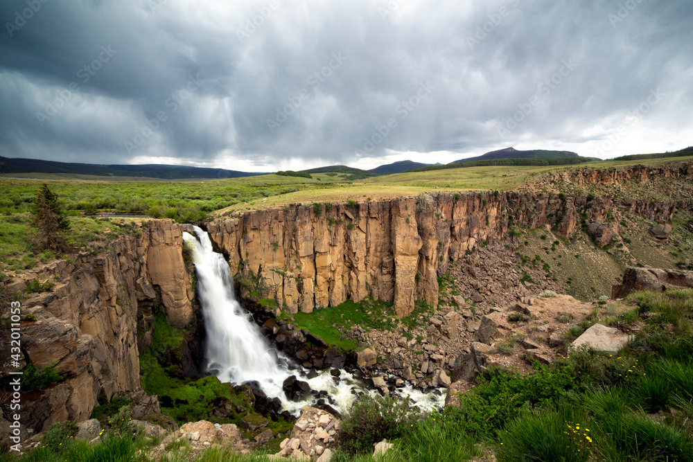 The mighty North Clear Creek Falls is a popular attraction between Lake City and Creede, Colorado The mighty North Clear Creek Falls is a popular attraction between Lake City and Creede, Colorado