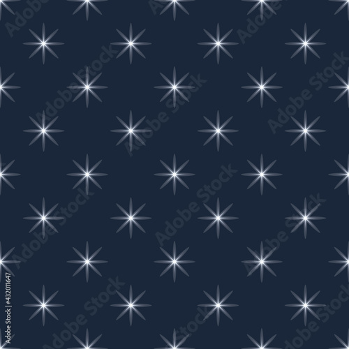 Dark Blue Sky with stars vector illustration background.