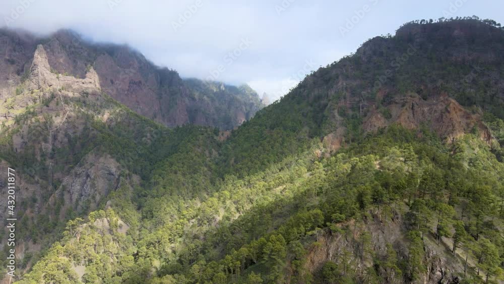Aerial view on the Montains in La Cubrecita, La Palma, Canary Islands, Spain Aerial view on the Montains in La Cubrecita, La Palma, Canary Islands, Spain