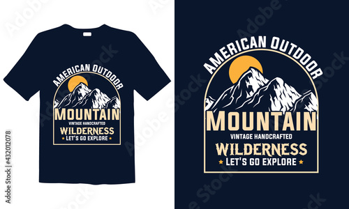 Hiking T-shirt Design for mug , poster, t-shirt,  label or logo.