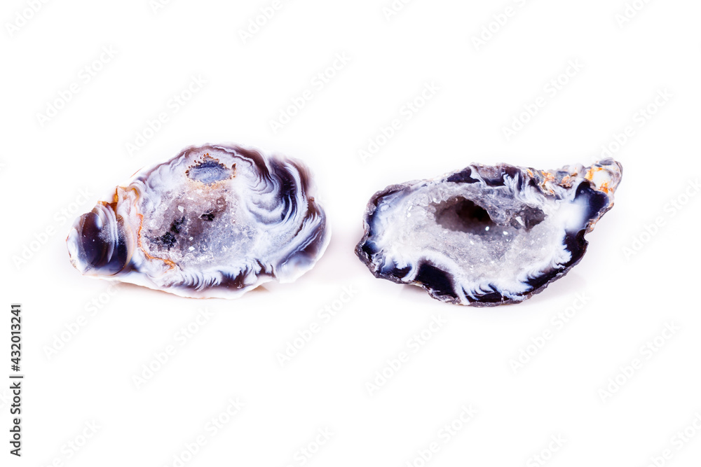 Macro mineral stone agate bud on white background Macro mineral stone agate bud on white background