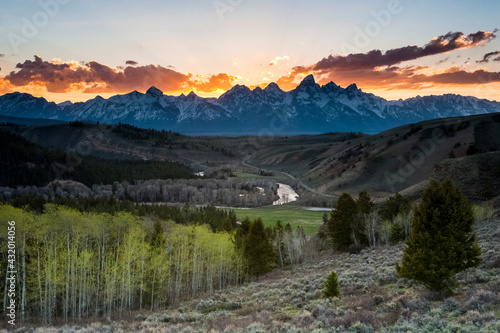Gros Ventre Road winds into Grand Teton National Park along the Gros Ventre River