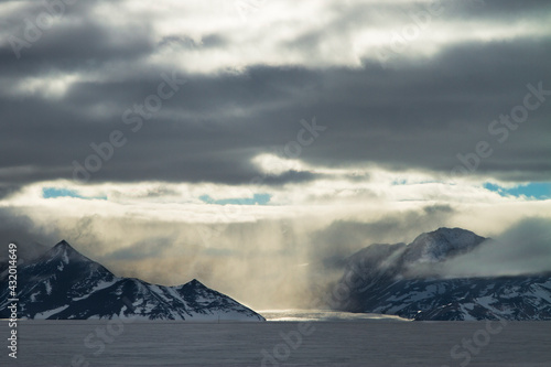 Afternoon squall on the Branscomb Glacier near Vinson Massif.