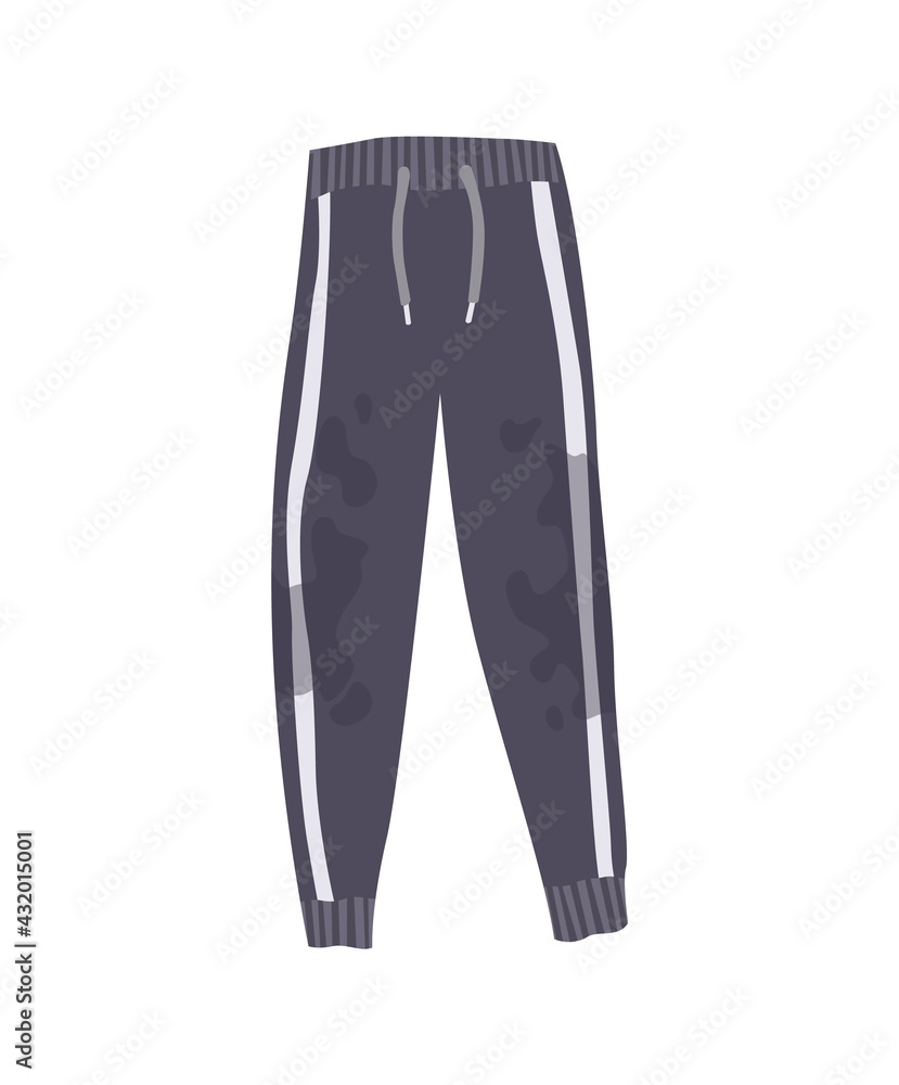 Dirty clothes. Grease stained pants. Laundry mud stains on garments. Uncleanliness trousers. Symbol of mess. Apparel with stains Dirty clothes. Grease stained pants. Laundry mud stains on garments. Uncleanliness trousers. Symbol of mess. Apparel with stains