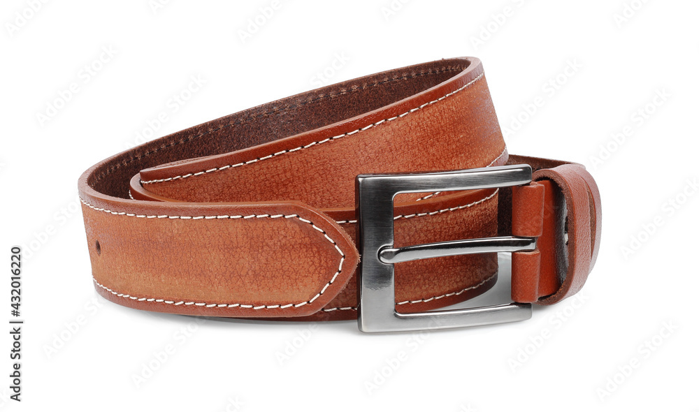 Leather belt, insulated on a white background Leather belt, insulated on a white background