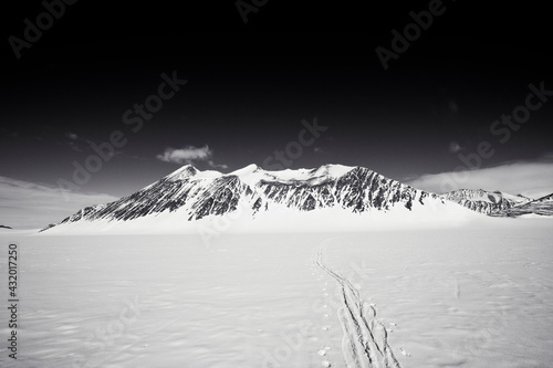 Ski tracks in Antarctica