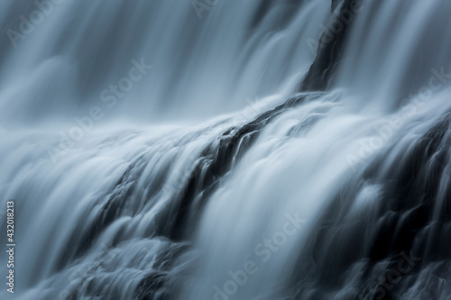 Detailed abstract of waterfalls in Iceland. Blue tint version. photo
