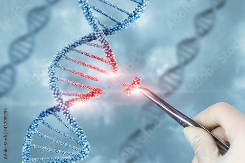 Photos Concept of treatment and adjustment of DNA .
