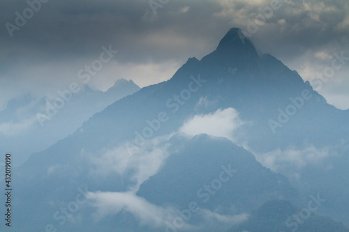 View of Machu Picchu - the Lost City of the Incas - located in the Vilcanota mountain range in south-central Peru. photo