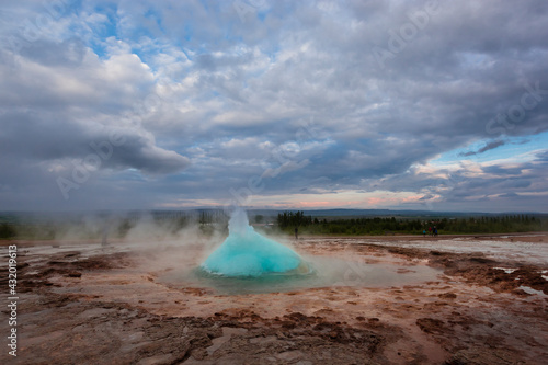 Geothermal geysers and pools in Iceland. photo