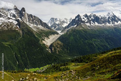 Scenic view of Mer De Glace, Sea Of Ice Glacier, Mont Blanc Massif, Haute Savoie, France, Europe