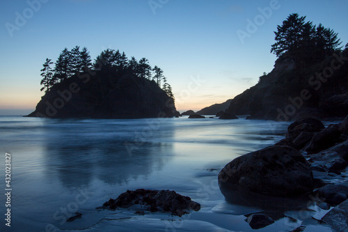 Twilight along coast, Pacific Ocean, Trinidad, Northern California
